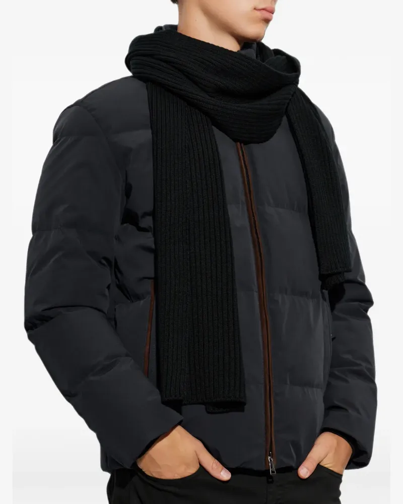 Paul & Shark ribbed-knit scarf - Schwarz Schwarz