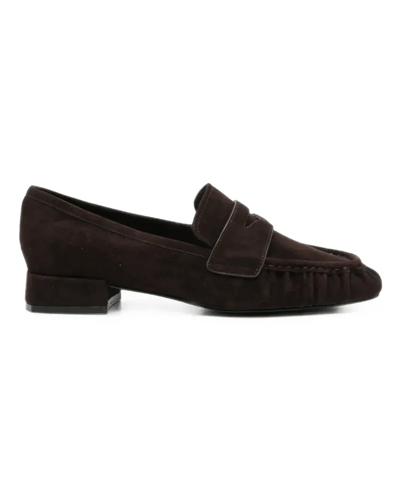 Bibi Lou Lyra ruched suede loafers - Braun Braun