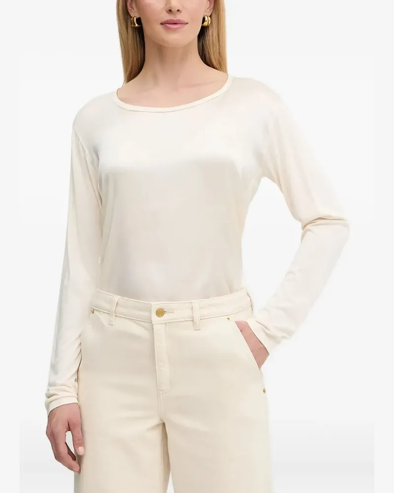 HUGO BOSS Langarmshirt mit rundem Ausschnitt - Nude Nude