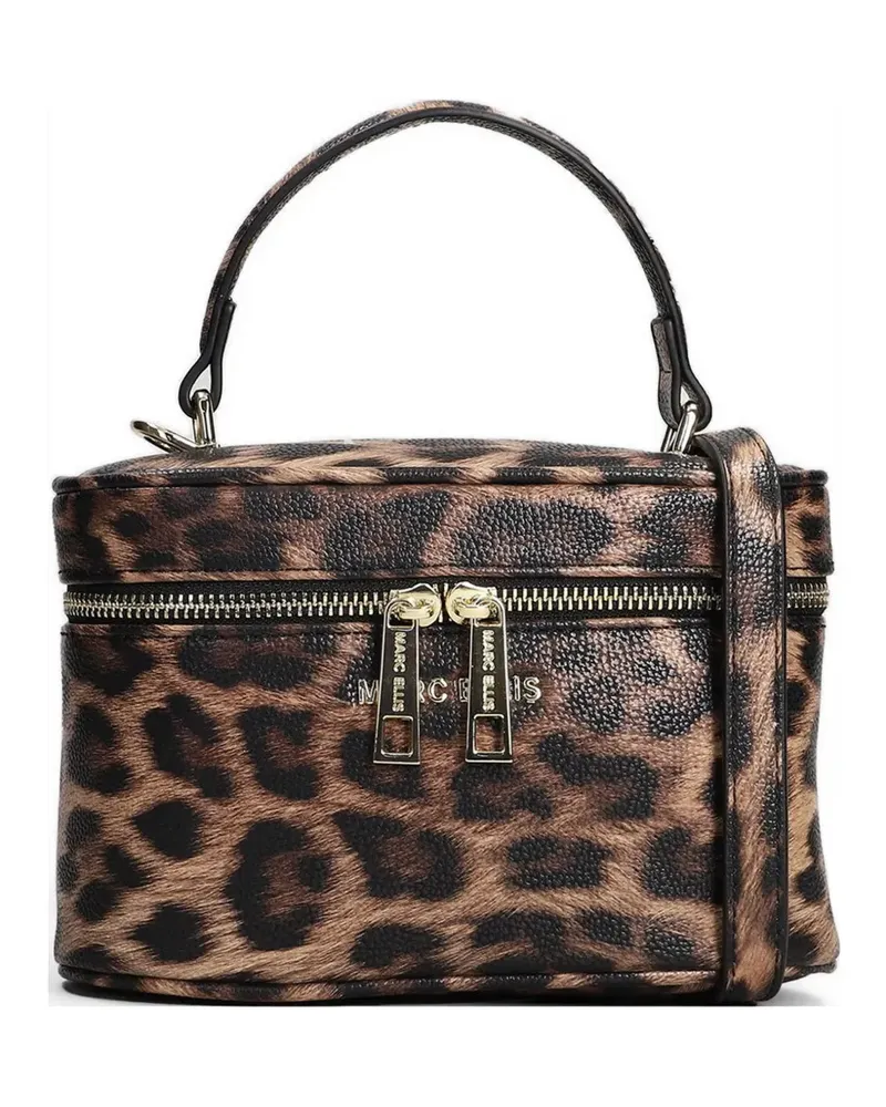 MARC ELLIS Taylor Leo Schultertasche mit Leopardenmuster - Braun Braun