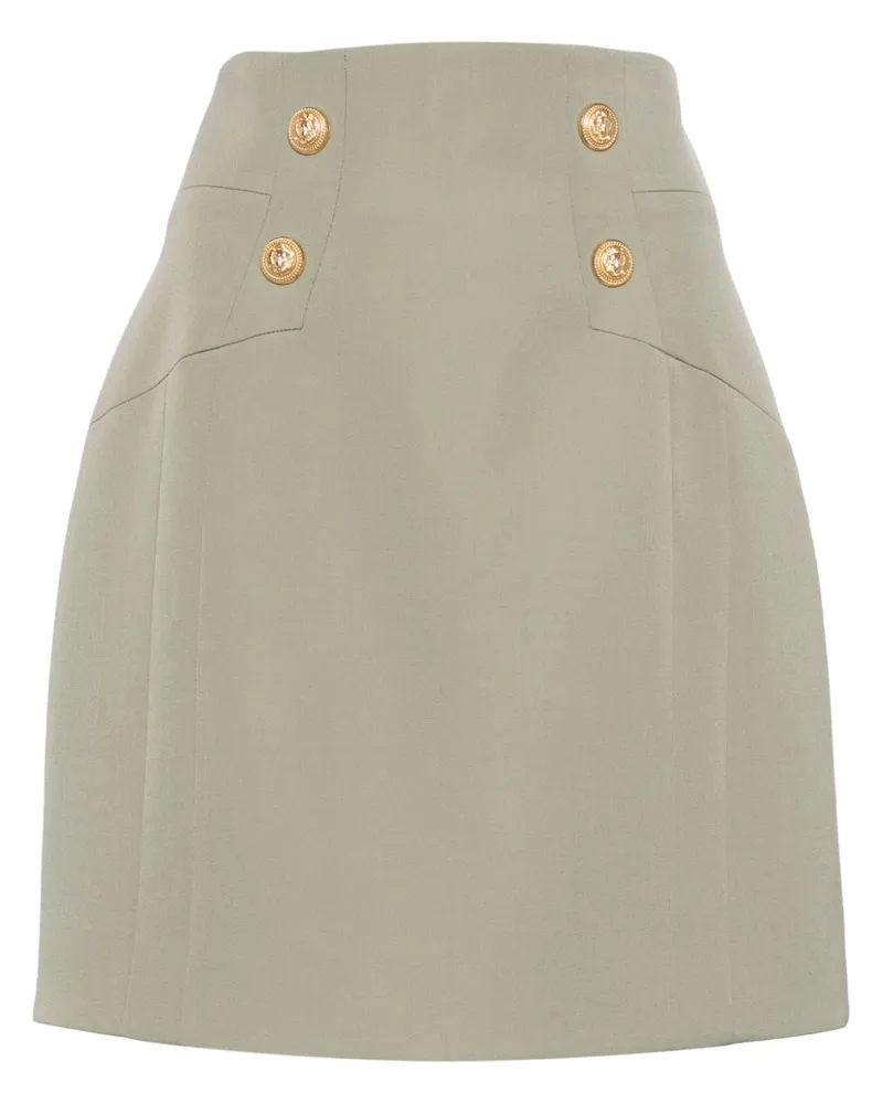 Balmain Minirock mit hohem Bund - Grün Grün