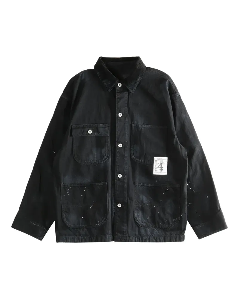 Neighborhood buttoned corduroy-collar jacket - Schwarz Schwarz
