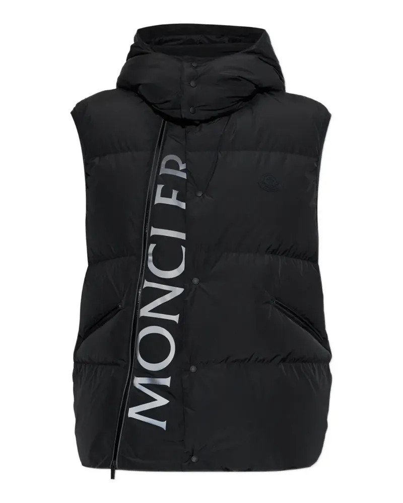 Moncler Aeclaire Weste mit Logo-Print - Schwarz Schwarz