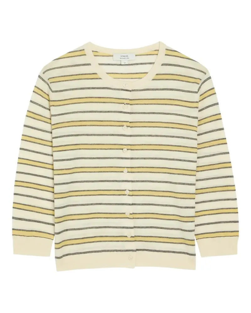 Vince striped button-up cardigan - Nude Nude