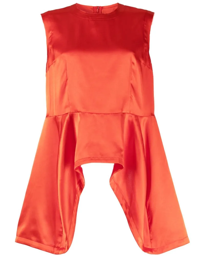 Comme des Garçons Satinkleid mit asymmetrischem Saum - Rot Rot