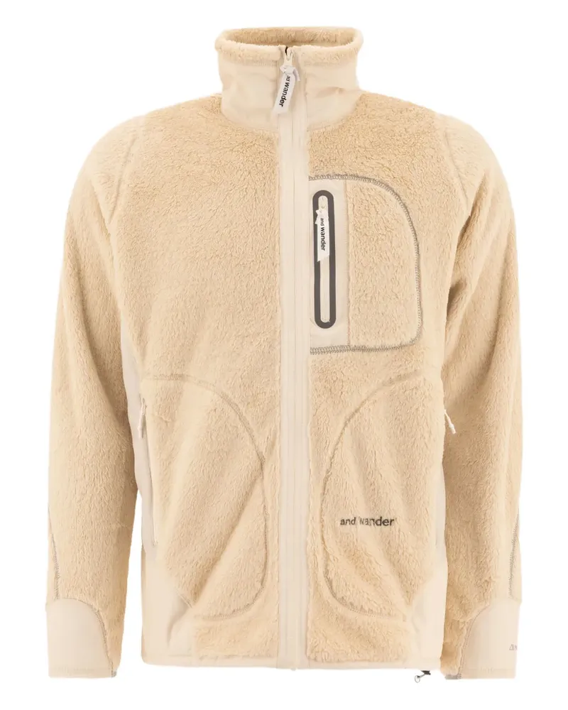 and wander Fleecejacke mit Stehkragen - Nude Nude