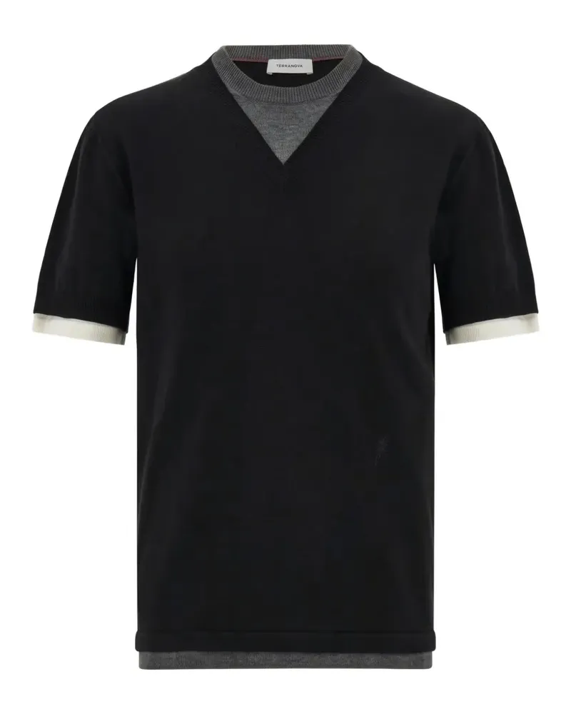 Ferragamo T-Shirt im Layering-Look - Schwarz Schwarz
