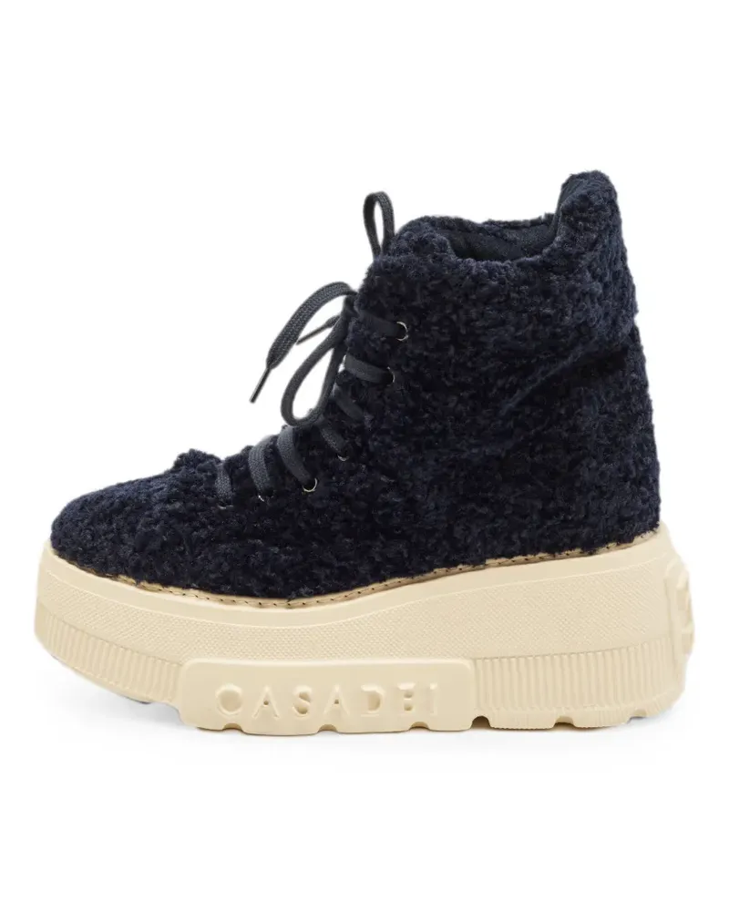 Casadei shearling platform snow boots - Blau Blau