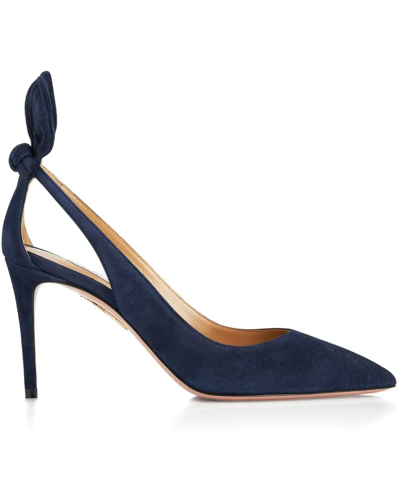 Aquazzura Pumps mit Schleifenverschluss 85mm - Blau Blau