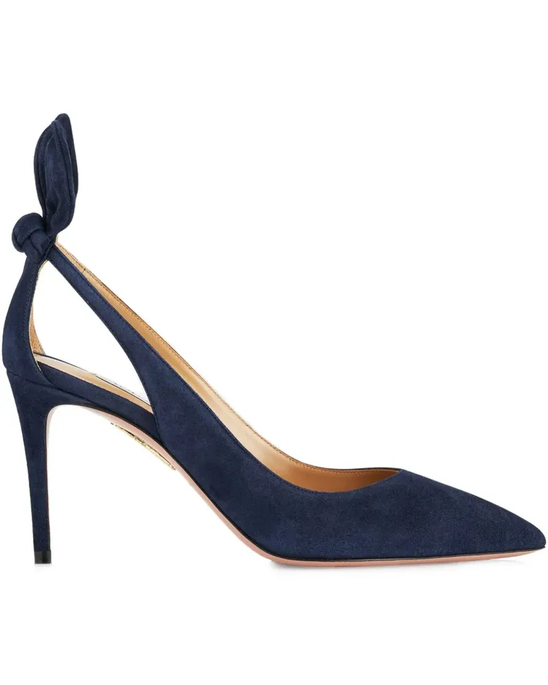 Aquazzura Pumps mit Schleifenverschluss 85mm - Blau Blau