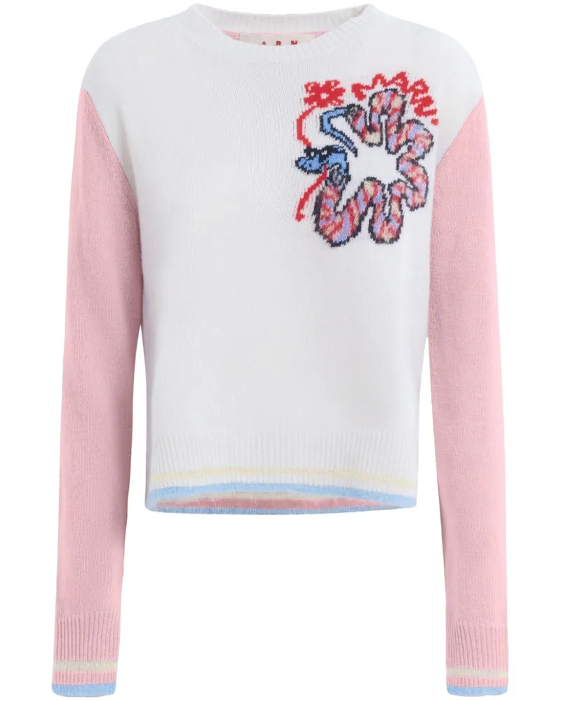 Marni Intarsien-Pullover - INW01 LILY WHITE Inw01