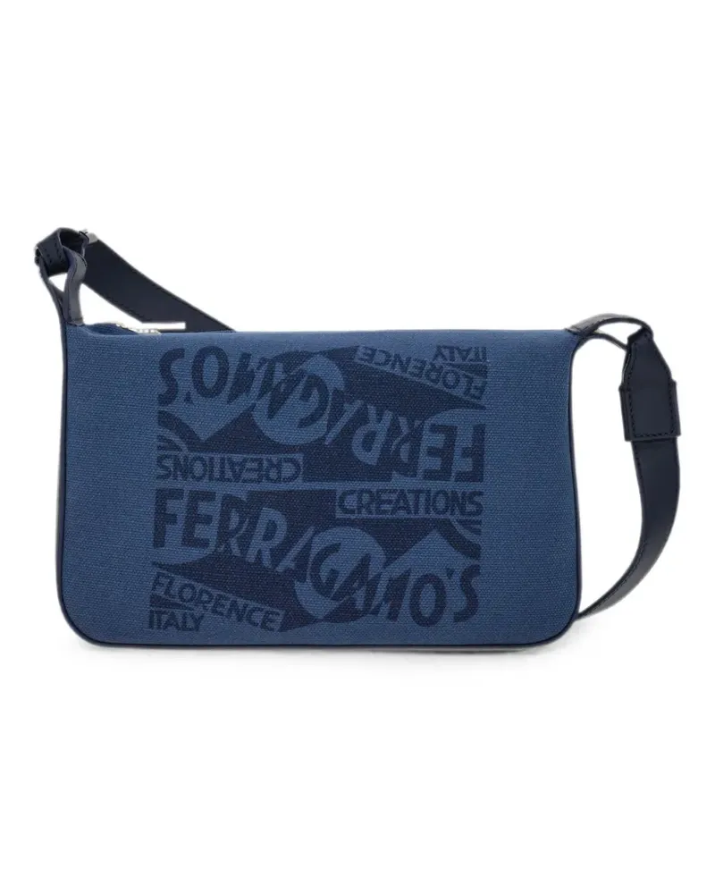 Ferragamo shoulder bag with logo - Blau Blau