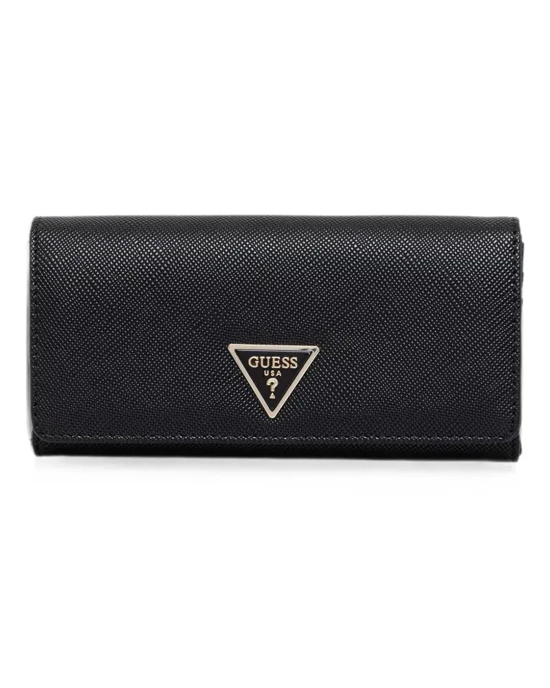 Guess Laurel logo-plaque foldover wallet - Schwarz Schwarz