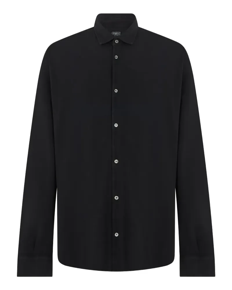 Fedeli long-sleeve button-down shirt - Schwarz Schwarz