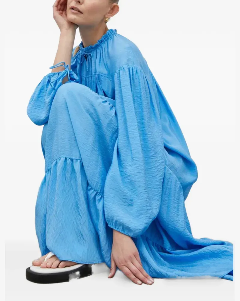 Day Birger et Mikkelsen Maxikleid mit Rüschen - Blau Blau