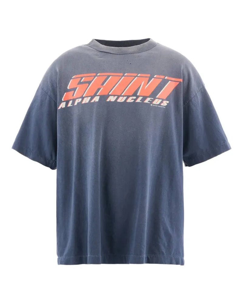 SAINT MXXXXXX text-print T-shirt - Blau Blau