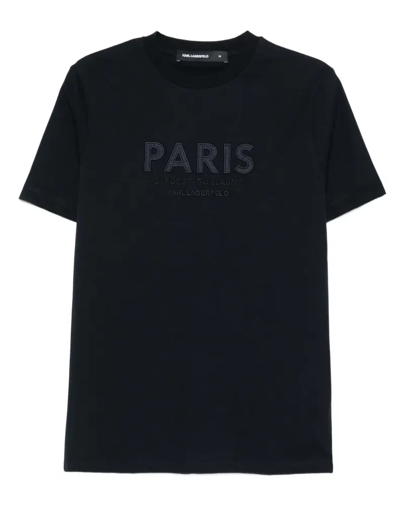 Karl Lagerfeld Besticktes T-Shirt - Blau Blau