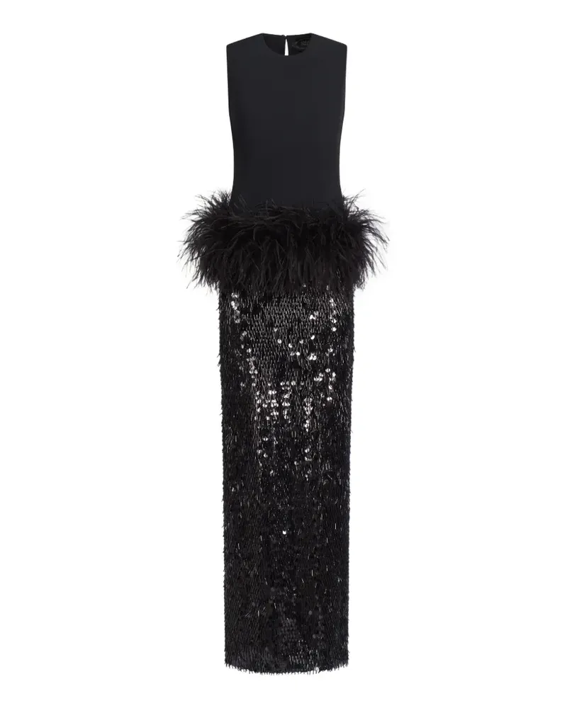 Taller Marmo Notte Maxikleid mit Pailletten - Schwarz Schwarz