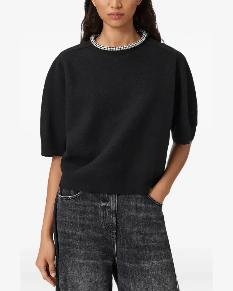 AllSaints Odell embellished short-sleeve T-shirt - Schwarz Schwarz