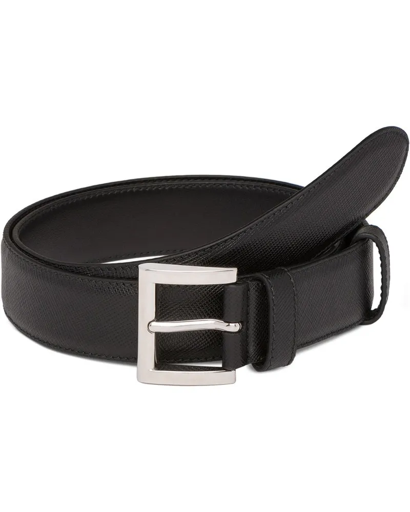 Prada Saffiano-Gürtel - Schwarz Schwarz