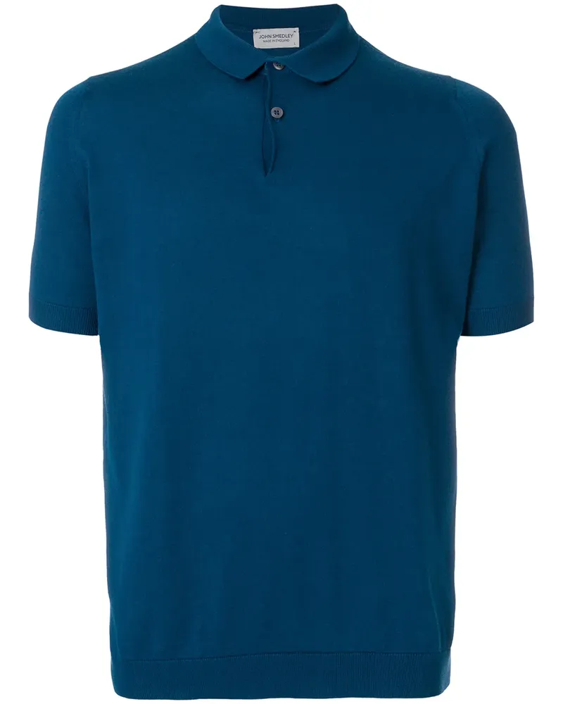 John Smedley Gestricktes 'Rhodes' Poloshirt - Blau Blau