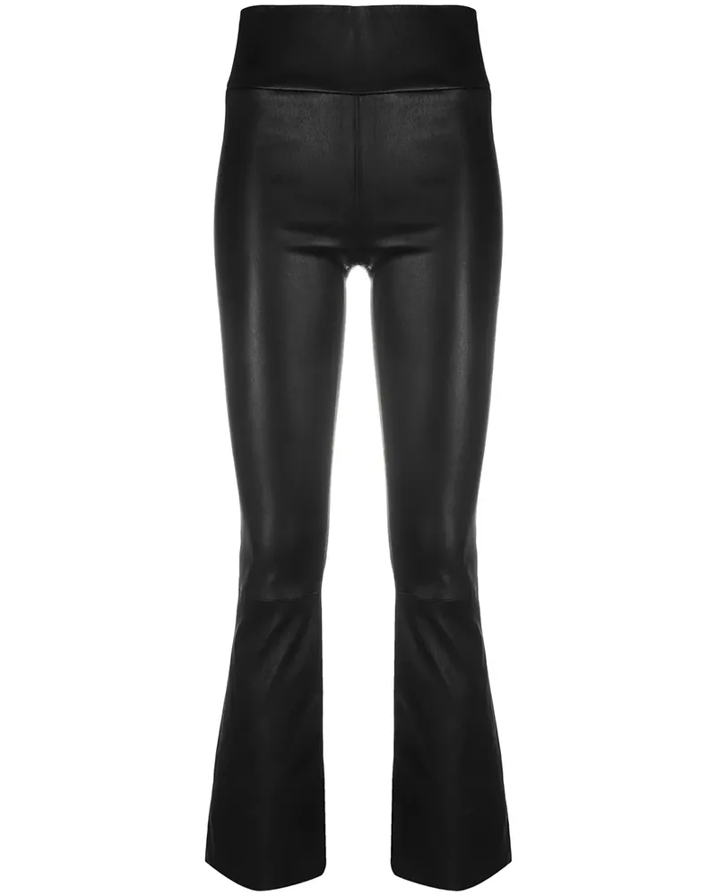 SPRWMN Schmale Cropped-Lederhose - Schwarz Schwarz