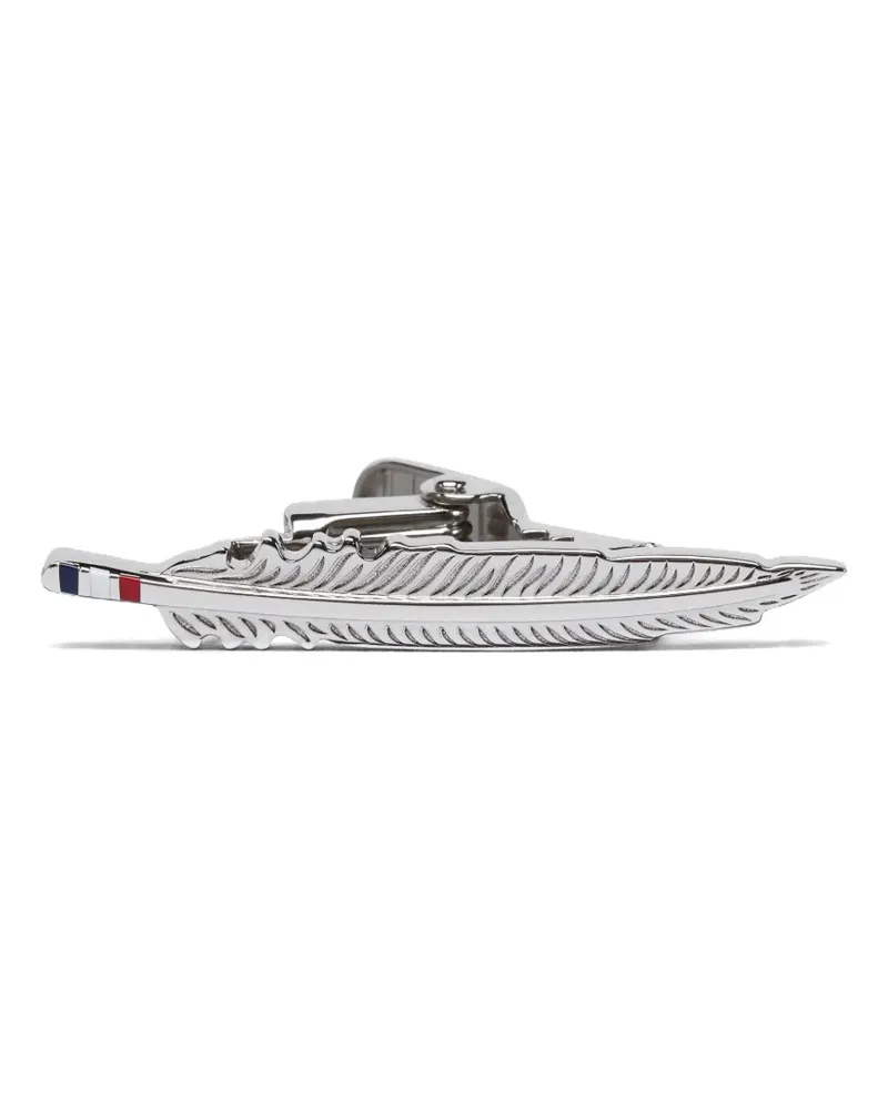 Thom Browne Brosche mit Federmotiv - Silber Silber