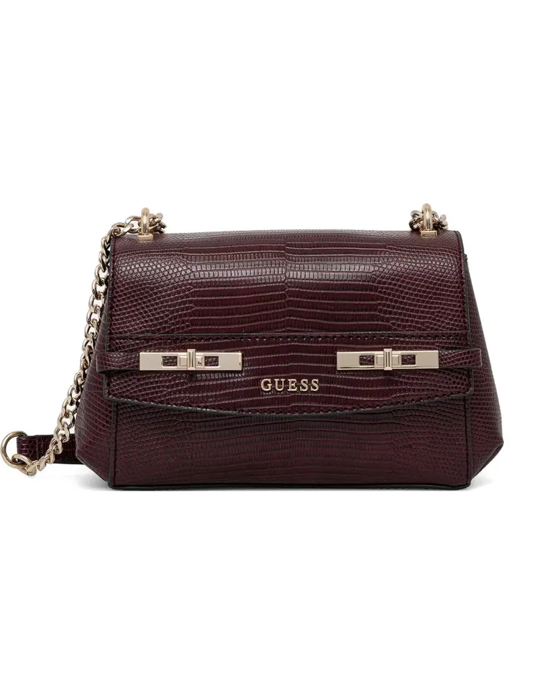 Guess Melinda mini lizard-effect crossbody bag - Rot Rot