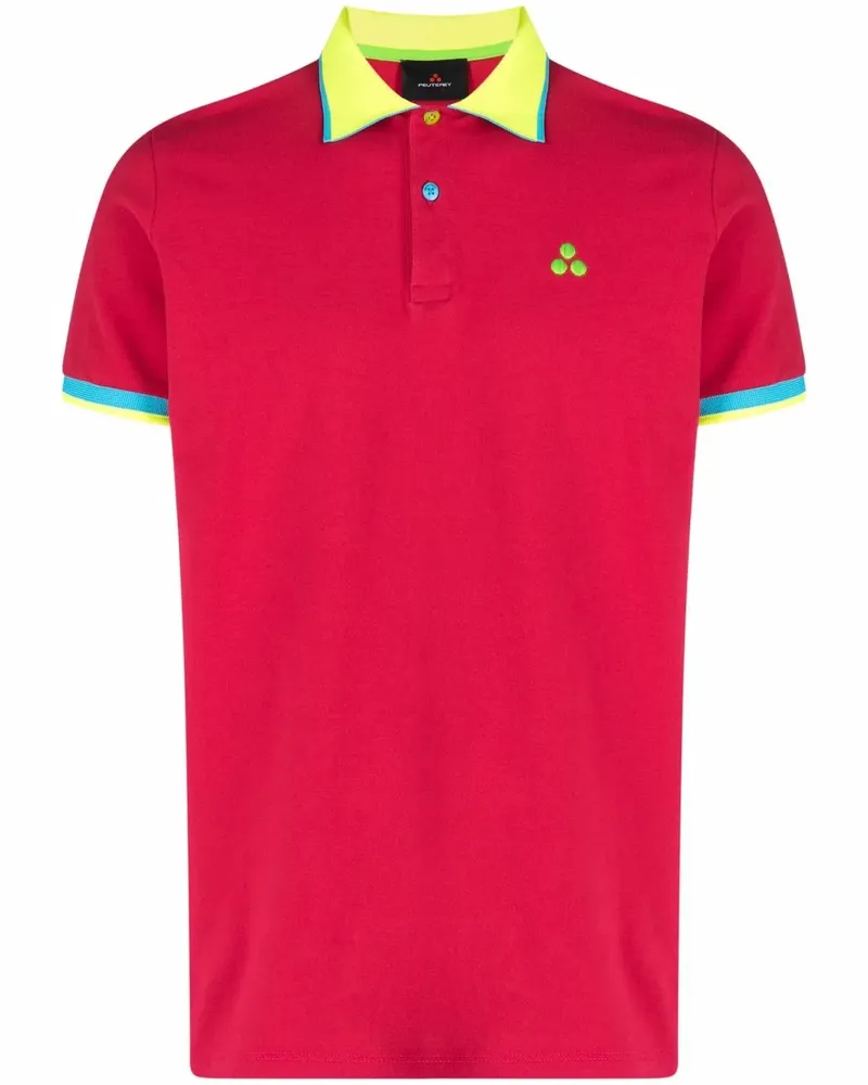 Peuterey Poloshirt in Colour-Block-Optik - Rot Rot