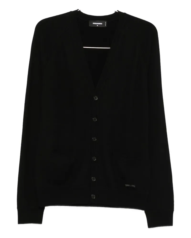 Dsquared2 Geknöpfter Cardigan mit V-Ausschnitt - Schwarz Schwarz