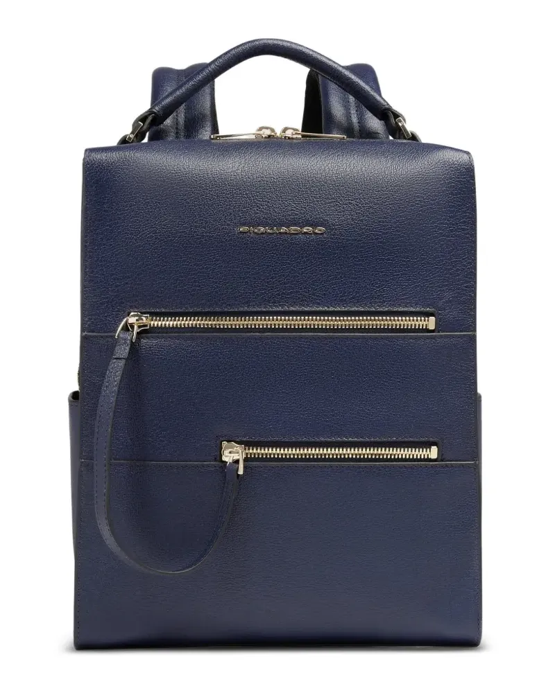 Piquadro leather iPad® backpack - Blau Blau