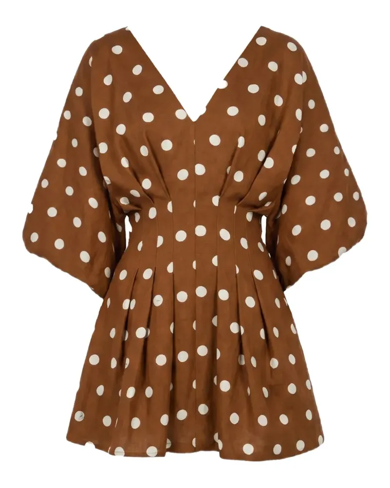 NICHOLAS Nicoline polka-dot mini dress - Braun Braun
