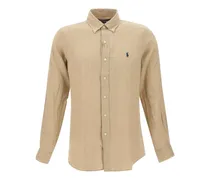 Button-down-Hemd mit Logo - Nude