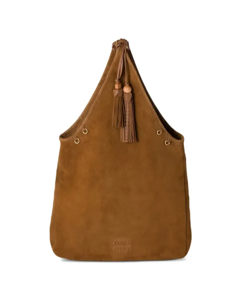 Miu Miu Tote Bag mit Quaste - Braun Braun