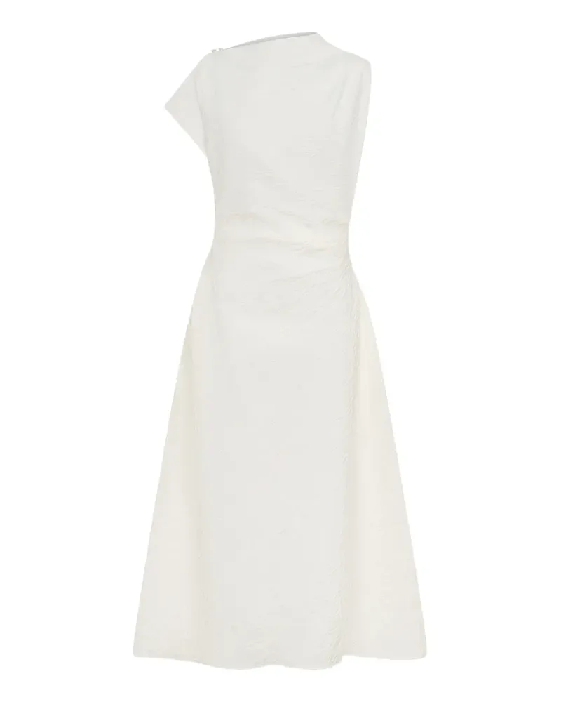 Anna Quan Charlie asymmetric ruched midi dress - Weiß Weiß