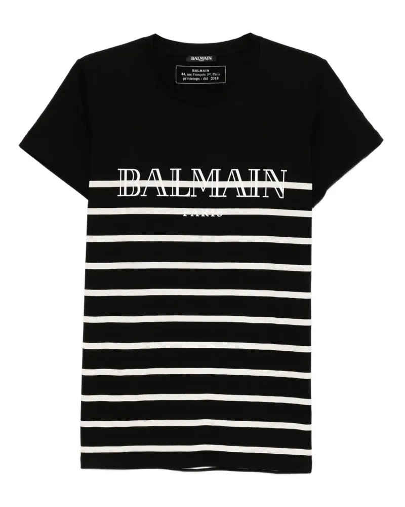 Balmain T-Shirt mit Logo - Schwarz Schwarz
