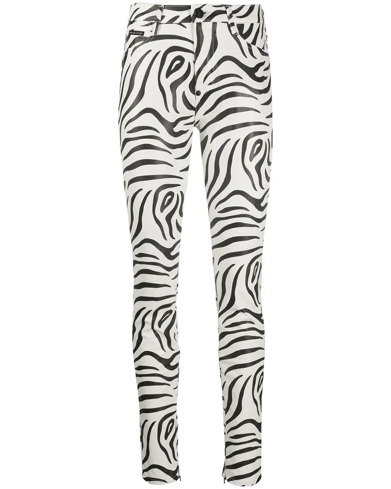Philipp Plein Skinny-Hose mit Zebra-Print - Weiß Weiß