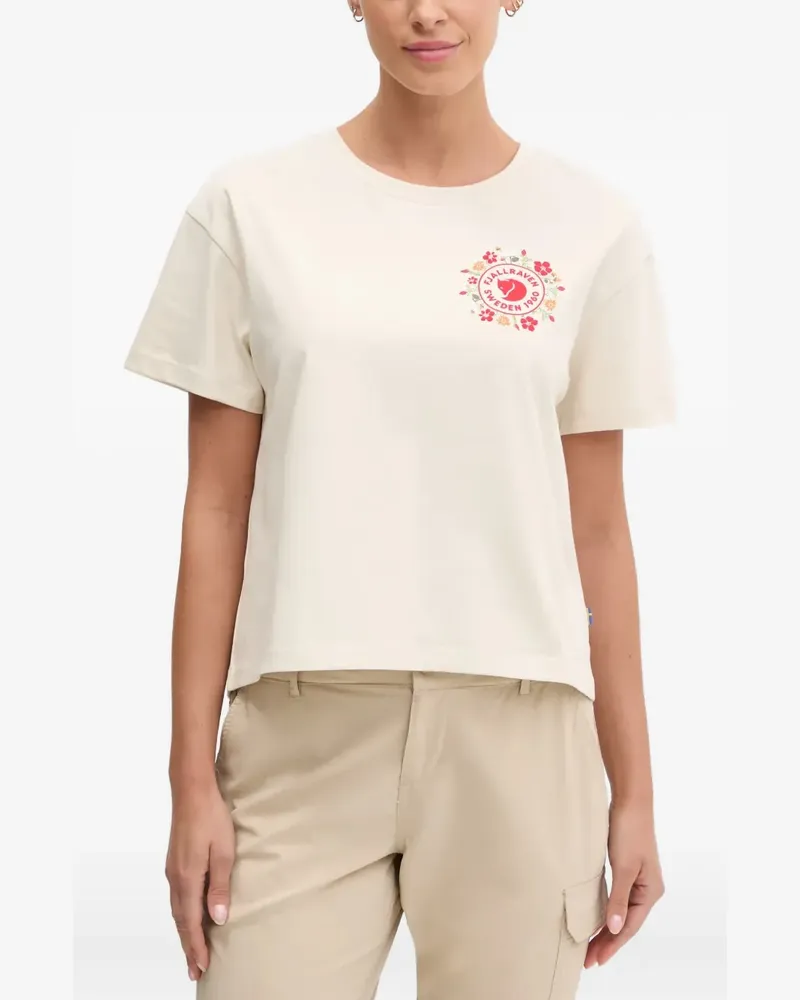 Fjäll Räven Fjällblomster T-Shirt mit Logo - Nude Nude