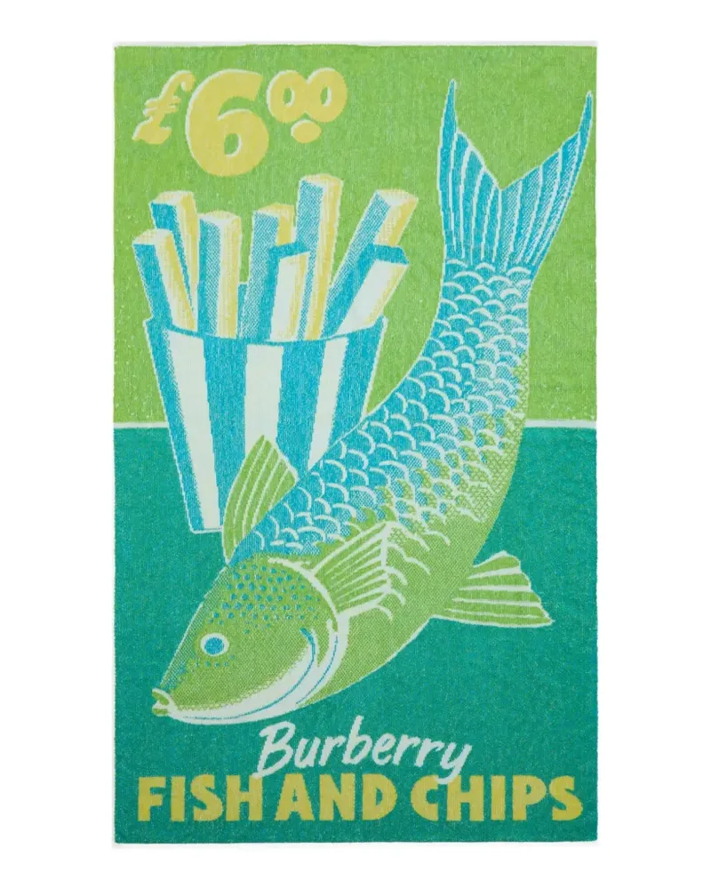 Burberry Fish and Chips cotton towel - Grün Grün