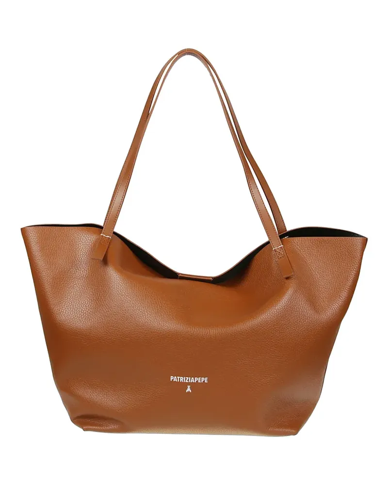 Patrizia Pepe Never Complete leather tote bag - Braun Braun