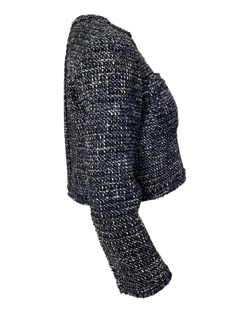 Theory Tweed-Jacke ohne Kragen - Blau Blau