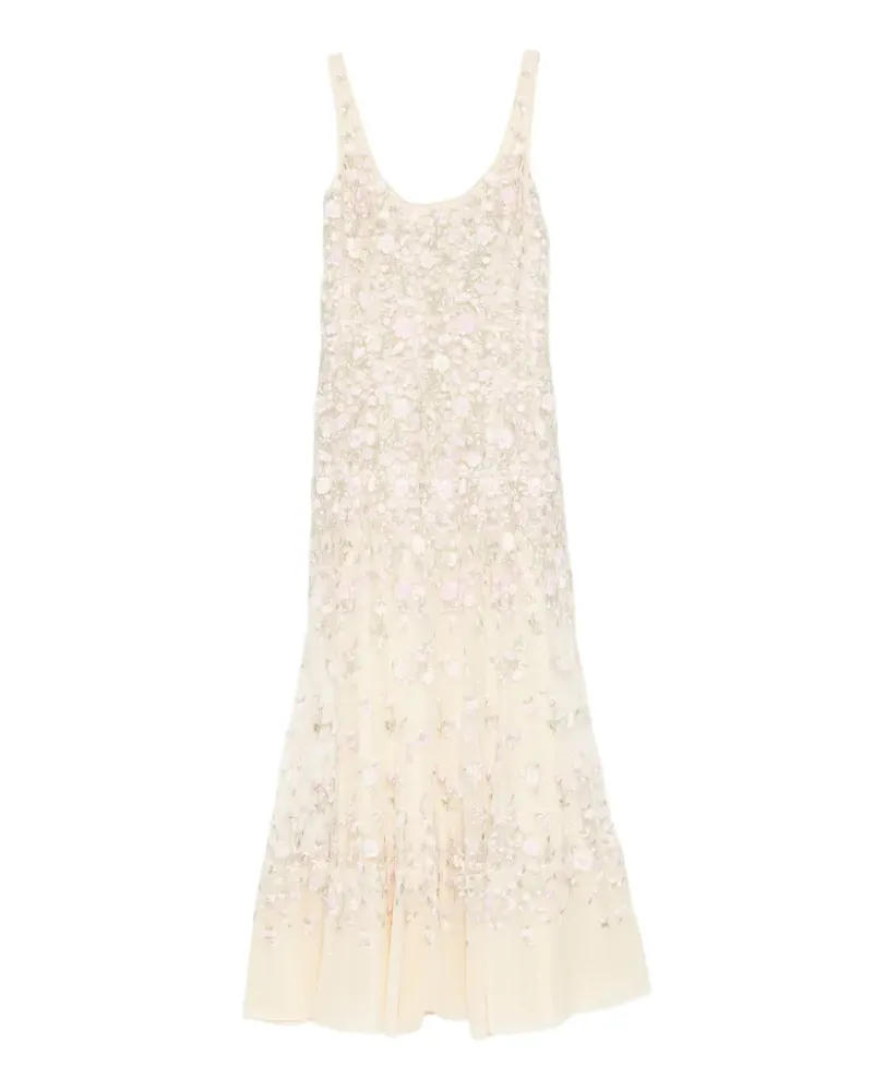 Needle & Thread floral-embrodairy dress - Nude Nude
