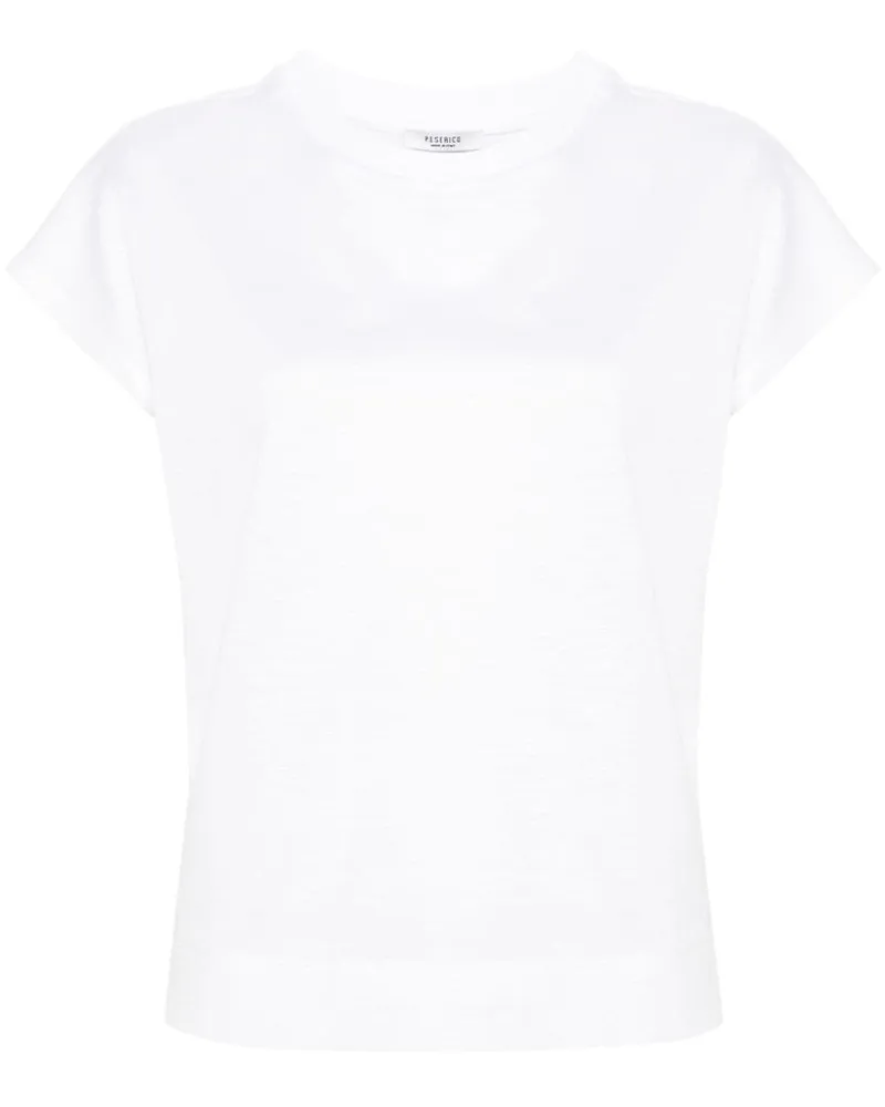 Peserico T-Shirt mit angeschnittenen Ärmeln Weiß
