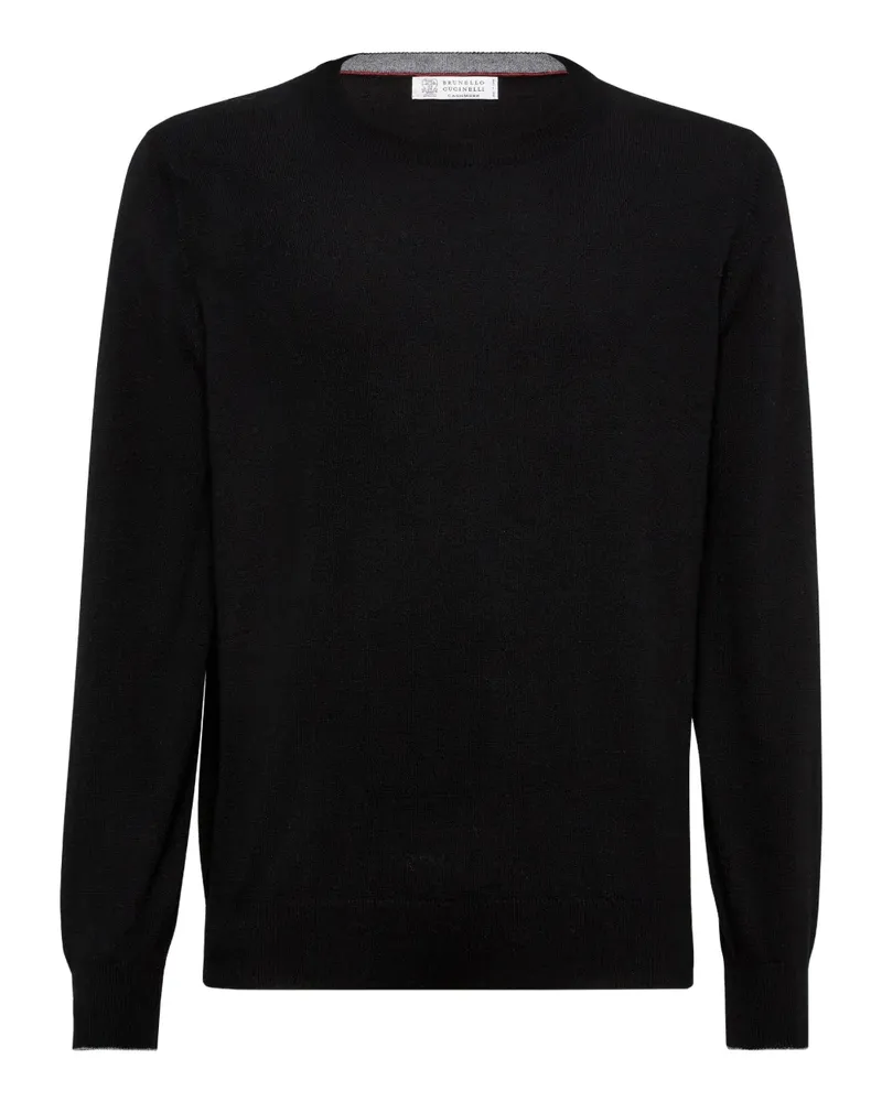 Brunello Cucinelli Fein gestrickter Rollkragenpullover - Schwarz Schwarz