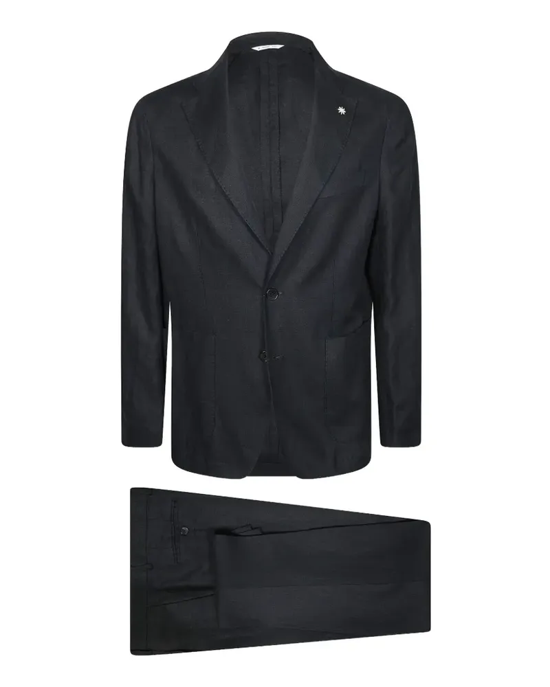 Manuel Ritz linen single-breasted suit - Blau Blau