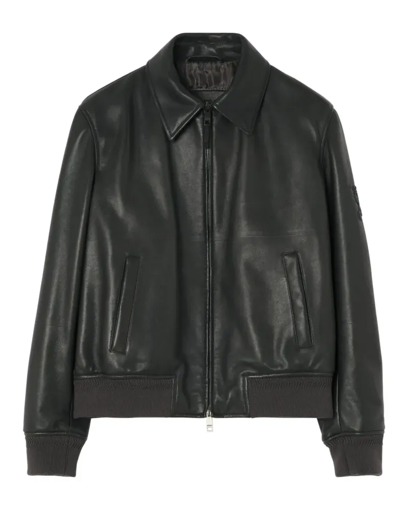 Burberry leather Bloomsbury bomber jacket - Schwarz Schwarz
