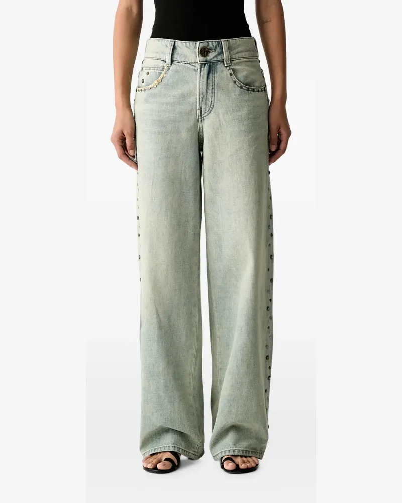 Miss Sixty Wide-Leg-Jeans mit Nieten - Blau Blau