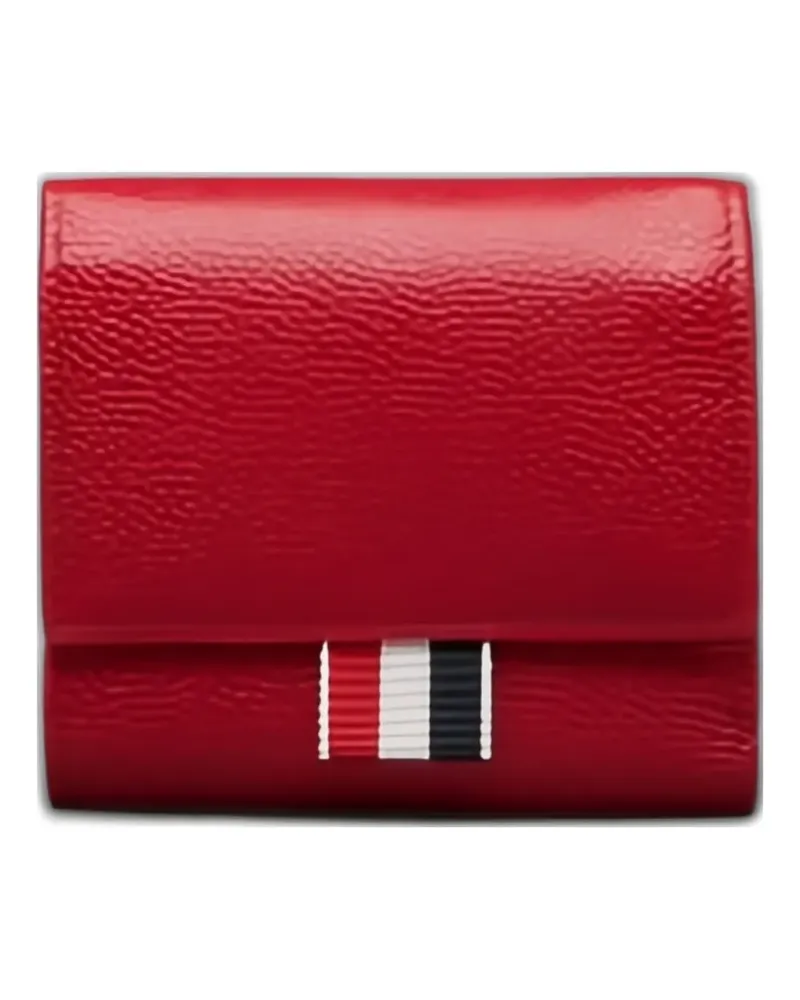 Thom Browne grain-leather tricolour-ribbon wallet - Rot Rot