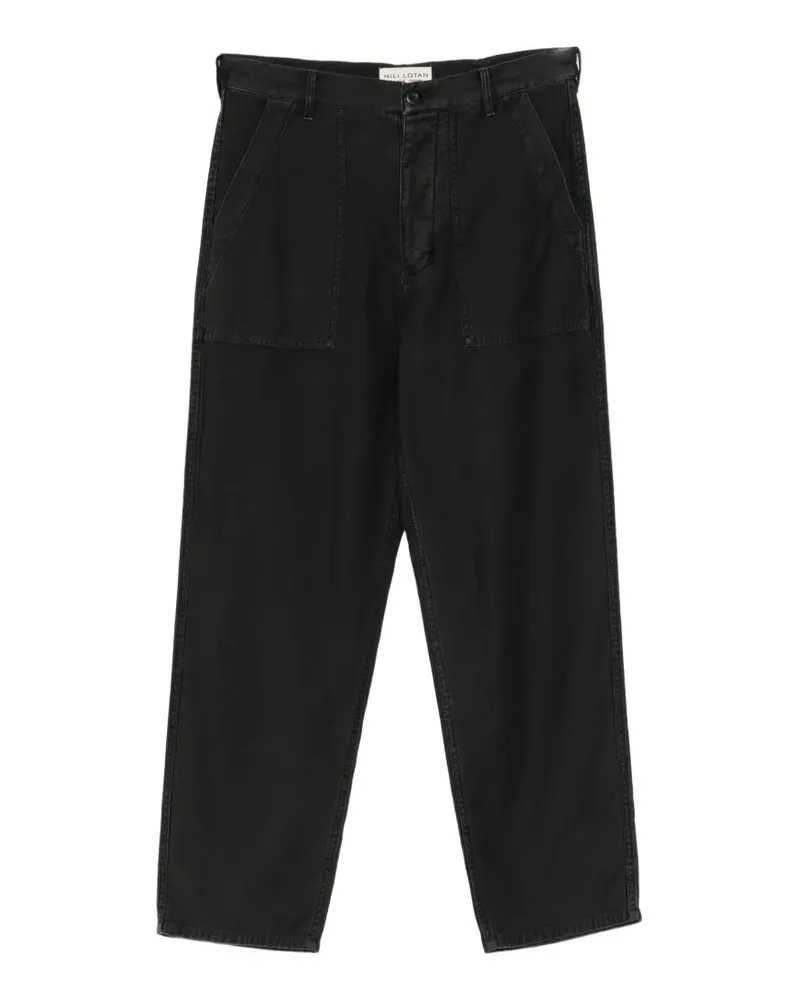 Nili Lotan patch-pocket straight-leg jeans - Schwarz Schwarz