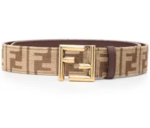 Canvas-Gürtel mit Logo - Braun